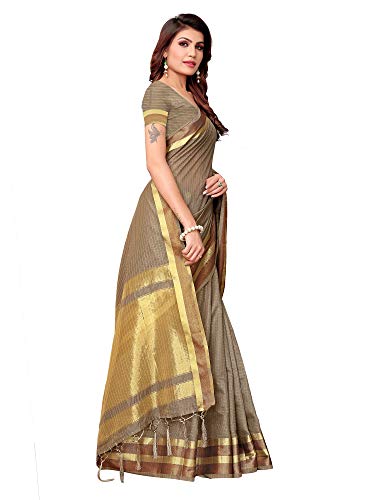Image of AKHILAM Women's Cotton Silk Saree with Unstitched Blouse Piece (CNCX01 Parent)
