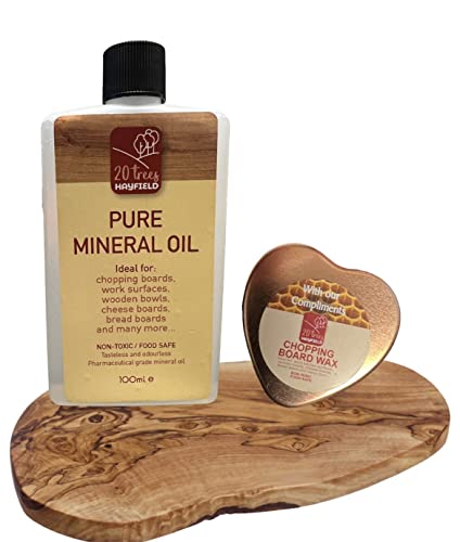 Pure Mineral Oil/Chopping Board Oil 20 Trees 100% Food Safe 100ml & Free Wax