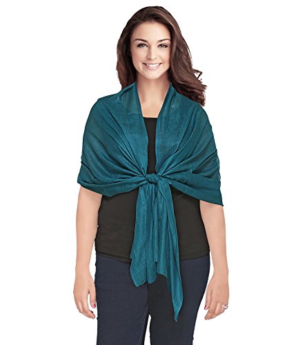 Pashmina femme vert anti-courants d'air : protégez votre cou