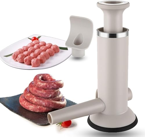 RROAD Sausage Stuffer Meatball Maker 2 in 1 Vertical Sausage Stuffer Machine Sausage Stuffer Household Use, 2 Stuffer Tubes for Commercial and Household Use