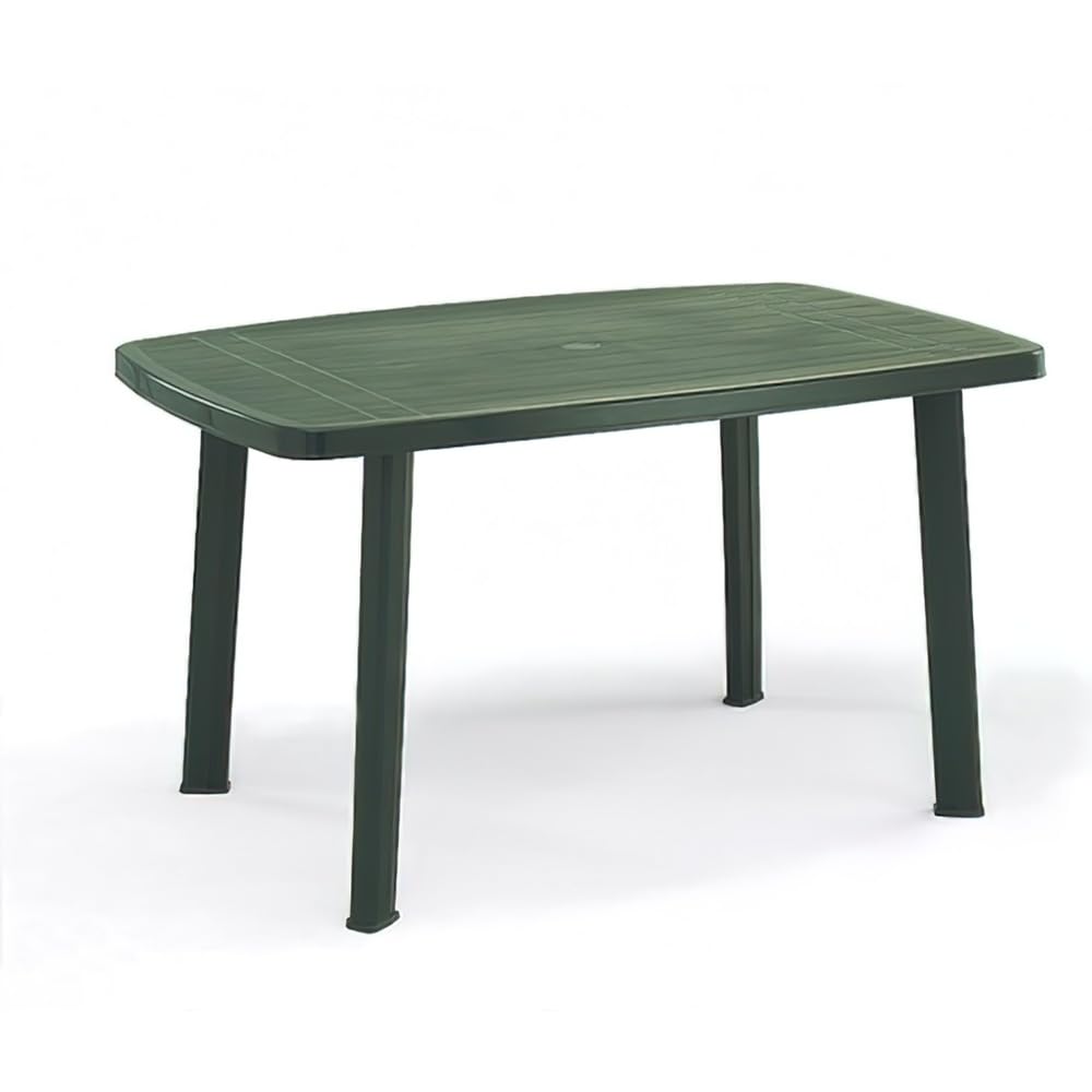 IpaeProgarden Faro - Tavolo conponibile ovale, Polipropilene, Verde, 85 x 137 x 72 cm