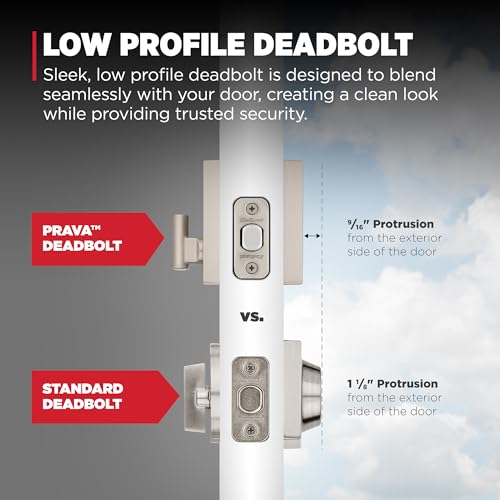 Kwikset Prava Front Door Lock Handle and Deadbolt Set, Entry Handleset Exterior with Interior Reversible Lever, Satin Nickel, Pick Resistant SmartKey Rekey Deadbolt Security, with Microban Protection by Kwikset - Image 4