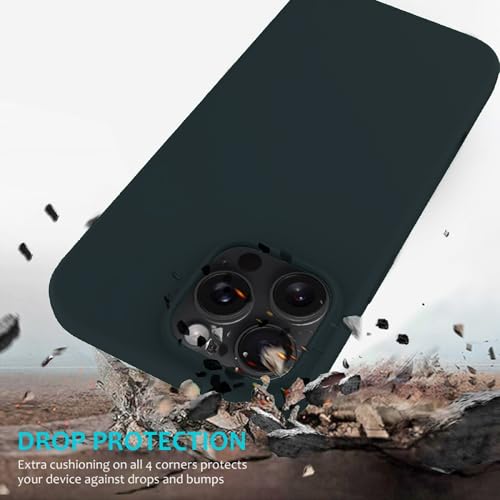 Image of FIRST MART Silicone Back Case for iPhone 16 Pro, Soft-Touch Phone Back Cover for Apple iPhone 16 Pro - DarkGreen