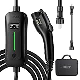 AIXINE Level 1&2 EV Charger, J1772 16A EV Charger with 25FT Extension Cord Cable,Portable Electric Car Charger 240V NEMA 6-20 Plug&120V NEMA 5-15 Adapter for All SAE J1772