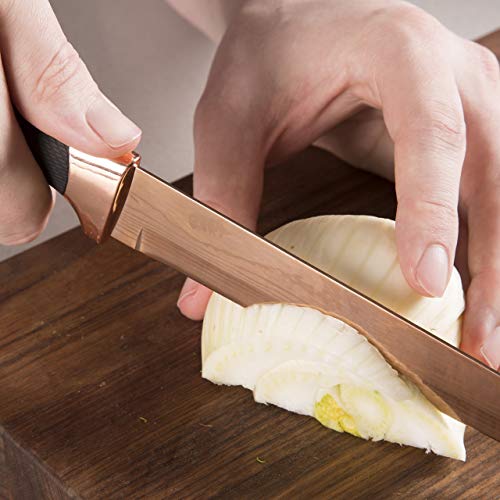 Tower-T81532RD-Kitchen-Knife-Set-with-Acrylic-Knife-Block-Damascus-Effect-Stainless-Steel-Blades-Rose-Gold-and-Black-5-Pieces