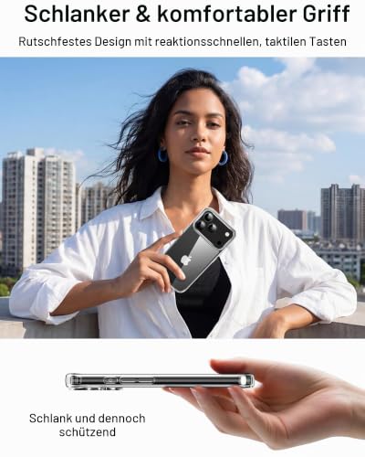 HOOMIL Hülle für iPhone 18 Pro/iPhone 17 Pro, Anti-Vergilbung, Transparent – Ansicht 6