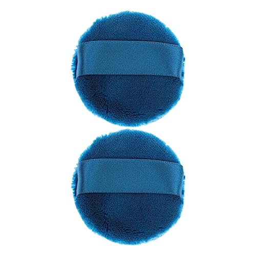 Vaguelly 2PCS Facial Powder with Ribbon for Easy Handling Fluffy Dry Makeup Tool Peacock Replacement for Daily Use and Natural Application