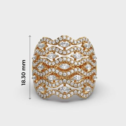 Bague cocktail vagues moissanite argent 925 : le luxe accessible sans ternir - 4