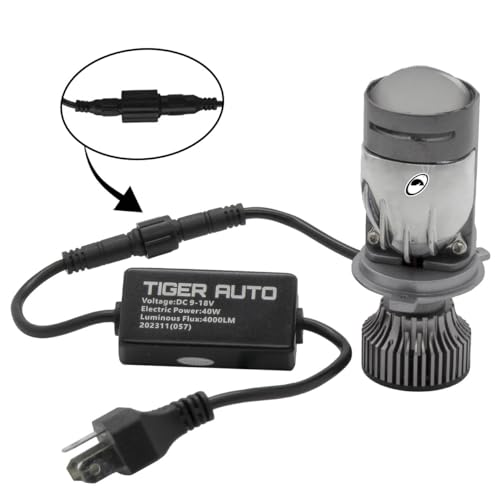 Kit Lâmpada H4 Ultra Led Laser Mini Projetor Canhão Super Foco Tiger