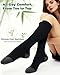 SAIWEYNEE Compression Socks for Women 15-20 mmHg with Viscose from Bamboo, 3-Pair Knee High Light Support Stockings for Travel, Work & All-Day Comfort (Black-Gray-Nude Solid,Large)
