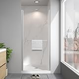 EASYWORC Frameless Pivot Shower Door 32