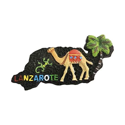 Lanzarote Spain 3D Map Refrigerator Magnet Resin Travel Souvenirs,Handmade Home & Kitchen Decoration Lanzarote Fridge Magnet Collection Gift Cover