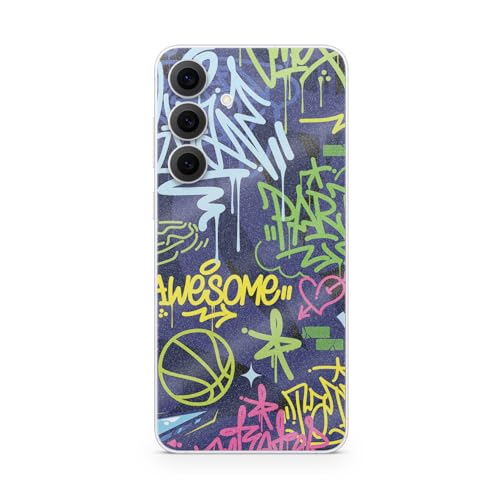 Glossy Glitter Phone Skin Compatible with Samsung Galaxy S25 FE - Neon Tags - Premium 3M Vinyl Protective Wrap Decal Cover - Easy to Apply | Crafted in The USA by MightySkins