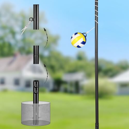BOEASTER 10.43FT Heavy Duty Tetherball Set for Backyard with Rubber Ball