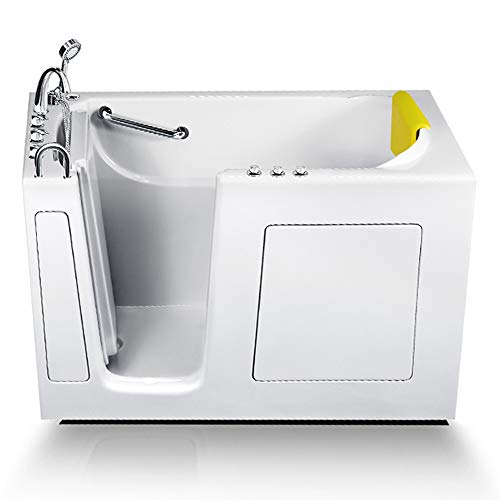 Energy Tubs Walk-In Bathtub 30 In. X 60 In. Luxury Whirlpool Massage + Faucet Set (White) (Left Drain) #TOP1