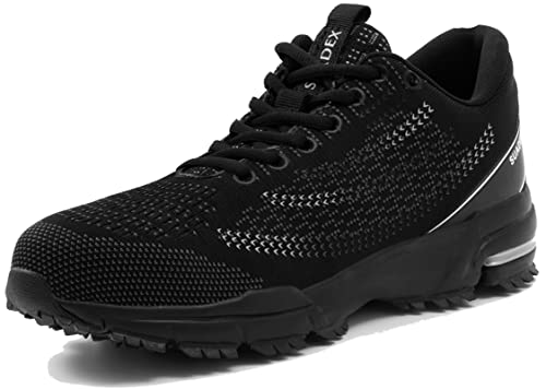 SUADEX Arbeitsschuhe Herren Damen Sicherheitsschuhe S3 Leicht Sportlich Stahlkappe Atmungsaktiv rutschfest Schutzschuhe (39 EU Schwarz) Cover