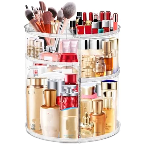 LeeWent 360 Acrylic Rotation Makeup Organizer, Large Capacity, Easy Access, Sturdy, Multi-functional, Great Gift Idea Cover