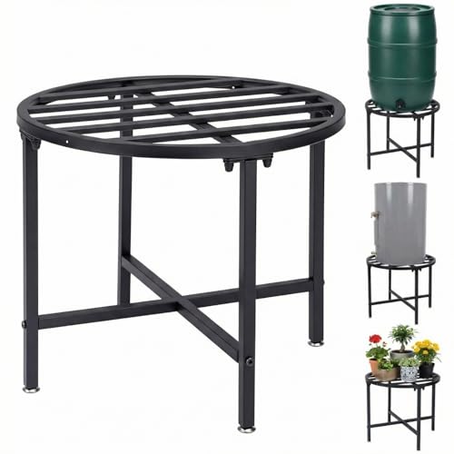 Novabright 75-100 Gallon Water Heater Stand 24 x 24 x 18 H Stainless Steel Bracket with 1200lb Capacity Rain Barrel Stand Heavy Duty Catchment Base Suitable for Plastic Outdoor Rain Barrel