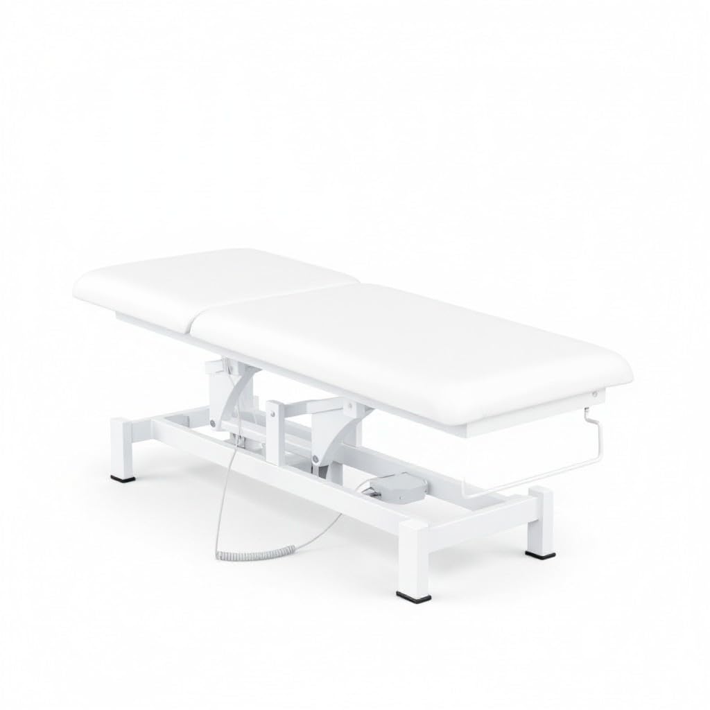 Plus Sante - Plus Sante - Fobia Kosmetiktisch, elektrisch, Breite 65 bis 75 cm, Höhe verstellbar – Elfenbeinfarben (70 cm), Kosmetikliege, Behandlungsliege, Massageliege, Beauty Studio, Spa