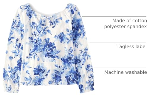 Image of The Children's Place Girls' Long Sleeve Smocked Peplum Top
