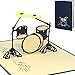 Produktbild LIN17528, POP - UP Karten Musik, POP Up Karten Musikal Geburtstag, 3D Grußkarten Geburtstagskarte Gutschein Schlagzeug, Drumset, Drum Kit, Drums, N282