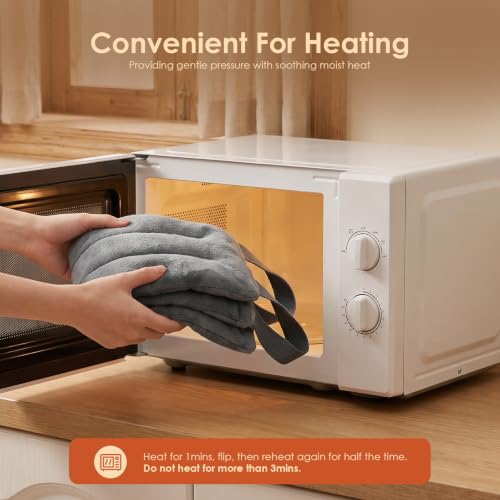 Image of Microwavable Heat Pad for Neck and Shoulders, Warm Compress Wrap, Grey | Moist Heat Pads for Neck, Shoulder, Back, Knee, Period Cramps, Reusable & Portable