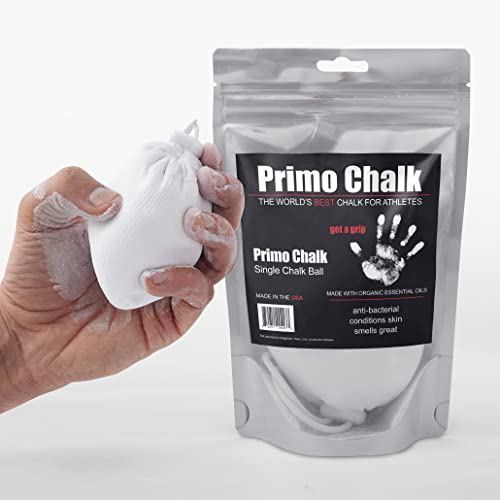 Primo Chalk - Refillable Chalk Ball - Fewer Applications Needed for Improved Focus on Weightlifting, Gymnastics, Rock Climbing, Gym