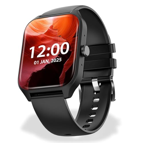 Image of Nervfit Pulse Smartwatch with 1.83 inch TrueColor+ HD Display | Bluetooth Calling | Waterproof | Heart Rate & SpO2 Tracking | Sleep & Stress Monitor | 5-Day Battery | Sports Modes (Pulse Black)