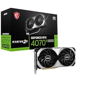 MSI Gaming RTX 4070 Ti Super 16G Ventus 2X OC Graphics Card (NVIDIA RTX 4070 Ti Super, 256-Bit, Extreme Clock: 2655 MHz, 16GB GDRR6X 21 Gbps, HDMI/DP, Ada Lovelace Architecture)