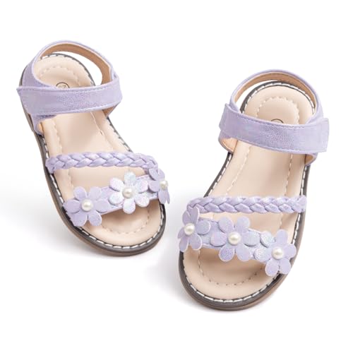 Image of Toddler Girls Sandals Little Girl Summer Flat Sandal Baby Open Toe Outdoor Beach Holiday Dress Shoes