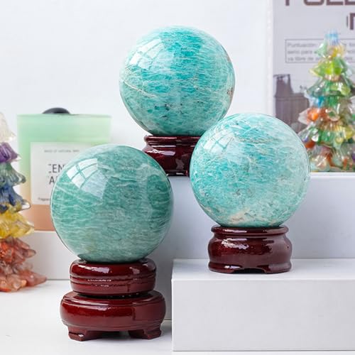 Esfera de cristal natural de 75-80mm con soporte de madera para yoga y decoracion 8