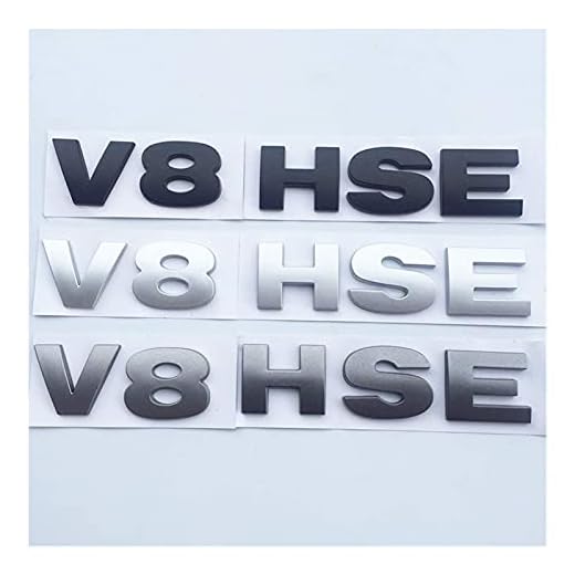 Z0XPin XINGFUQY bil styling svans bagageutrymme klistermärke glansigt svart silver grå bokstäver emblem V8 HSE märke passar för Land Rover Discovery 3 4 Freelander 2 (matt silver)