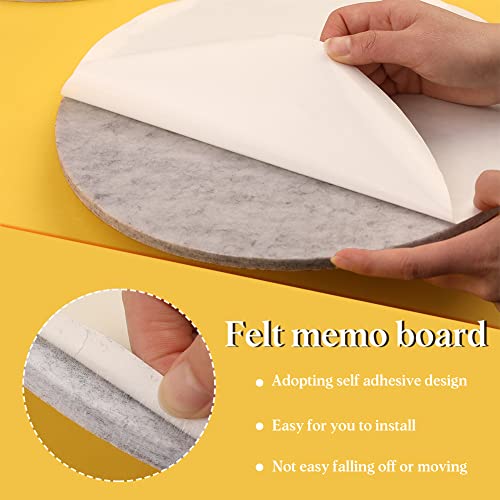 3 Pcs Round Felt Pin Board, Grey Notice Board Self Adhesive Cork Bulletin Boards For Paste Notes, Photos, Felt Board With 10 Pcs Push Pins, Decoration For Bedrooms Offices Home（9 Inches In Diameter） #TOP2