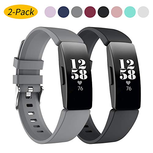 Ansblue Strap Compatible with Fitbit Inspire HR/Fitbit Inspire/Fitbit Ace 2,Adjustable Soft Silicone Sports Replacement Wristband,Water Resistant Fitness Straps Multi Color for Women Men Large Small