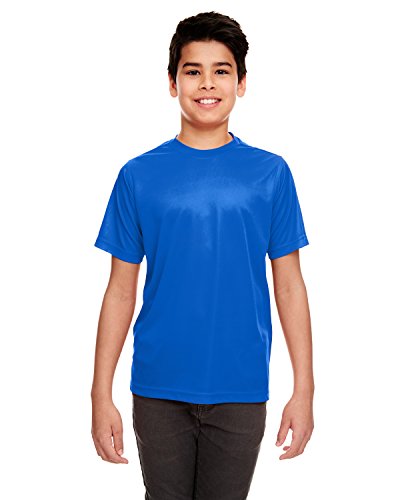 UltraClub Big Boys' Athletic Performance Crewneck T-Shirt, Bright Yellow