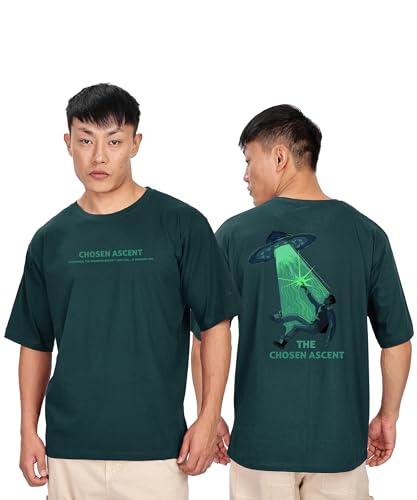 Image of SHODOX Bio-Washed Anti Bacterial 100% Pure Cotton Men's Oversized Aesthetic Premium Printed T-Shirt | Cozy Soft, Less Wrinkles Loose Fit, Drop Shoulder, Korean Baggy Style Tees for Mens