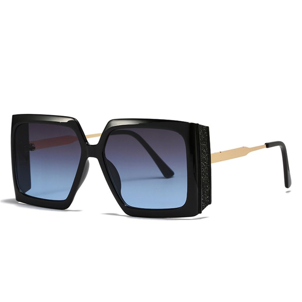 Lunettes de soleil carrées de luxe pour femmes vintage et grandes