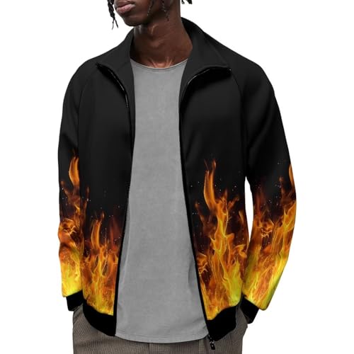 Image of Men's Lightweight Jackets Casual Full Zip Fleece Jacket Men Coats Fashion Long Sleeve Sweatshirt