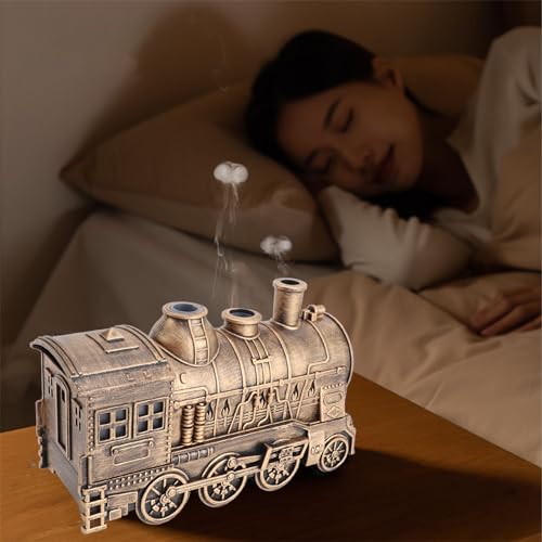 TOPINCN Aromatherapie-Diffusor im Zugdesign, 300 ml, Kühler Nebel, Doppelauslässe, Fernbedienung, für Schlafzimmer und Büro