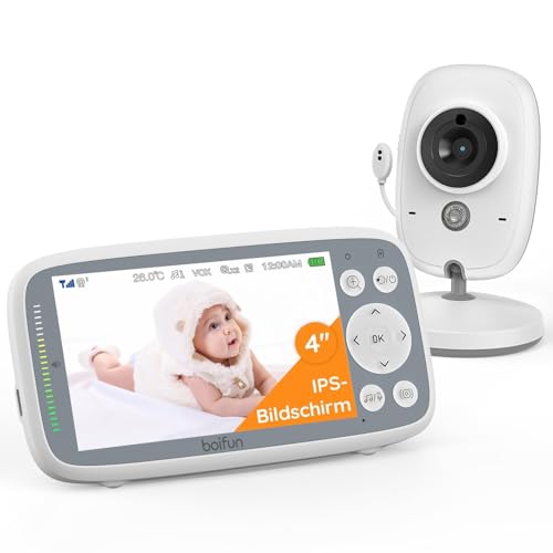 BOIFUN Babyphone mit Kamera, 4 Zoll 720P Monitor, Ohne WLAN, Nachtsicht, 11...