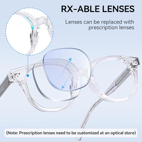 Image of Dollger Blue Light Blocking Glasses For Woman Men Thick Frame Square Computer BlueLight Glasses Clear Lens Non-Prescription