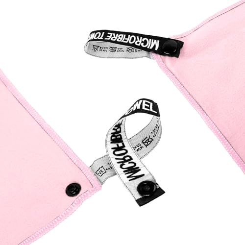 KANGSIT Microfibre Towel - compact, ultra lightweight & quick dry towel, the perfect gym, travel & beach towel swimming towel for sports, camping & hiking - 80x40cm (Pink, 80x40cm) - Image 6