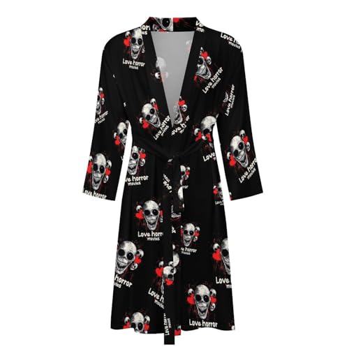 I Love Horror Movies Funny Men's Robe Lightweight Soft Bathrobe Long-sleeve Spa Robes4