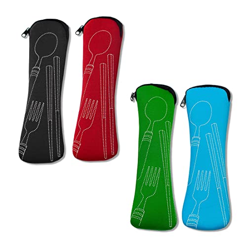 4er-Pack Farbige Bestecktasche Mit ReißVerschluss Bestecktasche, Tragbare...
