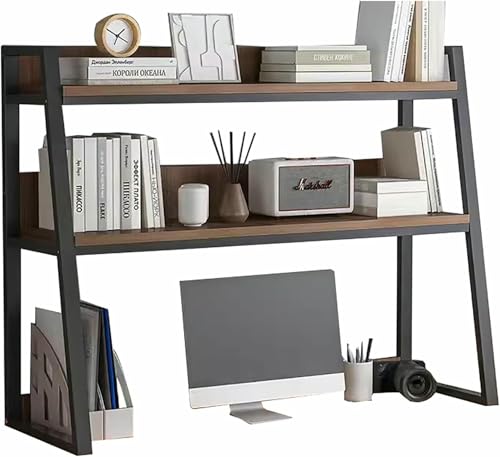 BTZHY Biblioteca Estantería de Escritorio para computadora, Organizador de 2 Niveles, Estante de Madera Multiusos para encimera, Ideal para el hogar, la Oficina y el Dormitorio.