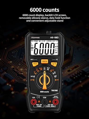 Aicevoos Multimetre Numerique 6000 Comptes, Testeur Electrique CA CC et Voltmètre, Auto-Ranging, Mesure avec Précision le Courant de Tension CA/CC, Capacité – Image 4