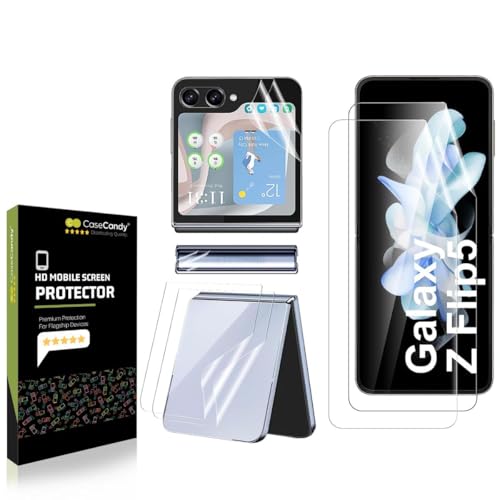 Image of CaseCandy Silicone - (4 in 1) Screen Protector Guard for Samsung Z Flip 5 | Screen Guard Protector (Back Panel + Back Screen Display + Inner Display + Hinge) for Samsung Flip 5 - HD /Bubble Free Application