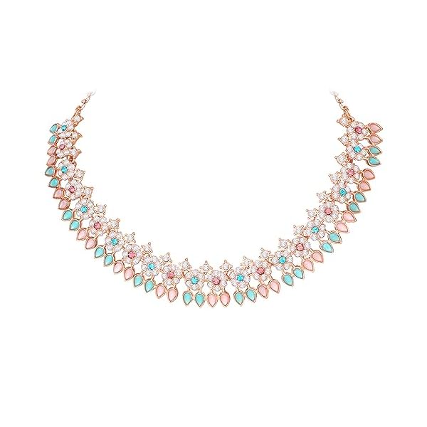 Atasi International Necklace with Earrings and Maang Tikka for Women | Jewellery Set for Party, Wedding, Engagement | Jewellery Set for Special Occasions - Image 3