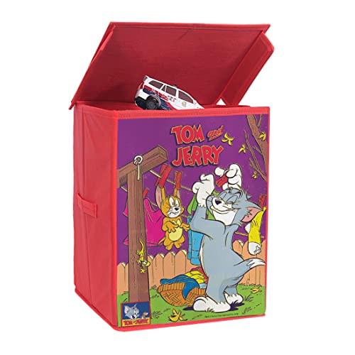 Image of Superman Rectangular Foldable Laundry Toy Organizer & Storage Box with Top Lid (Large, Blue- SBB SM1) & Tom & Jerry Toys Organizer Storage Box with Top Lid for Baby Boy's and Baby Girl's - Red