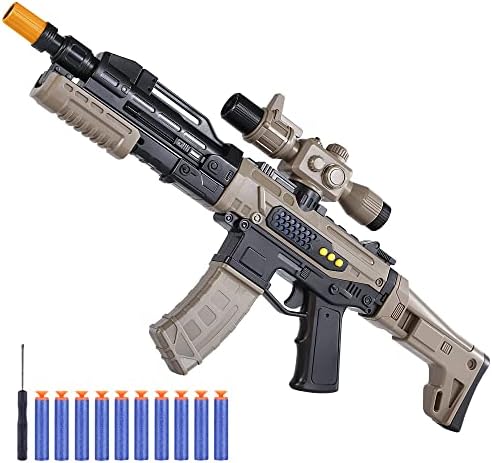 Toy Guns,Electric Gun for Nerf Guns Bullets,Foam Darts DIY Guns,Projection Gun Toy with Sound and Light, Soft Foam Gun Toys as Gifts for Kids Shooting